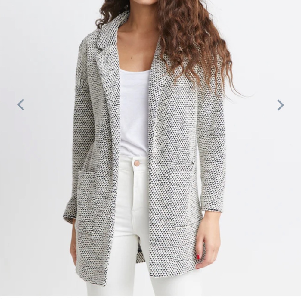 Marine Layer birdseye coat cardigan black and white xs brand new